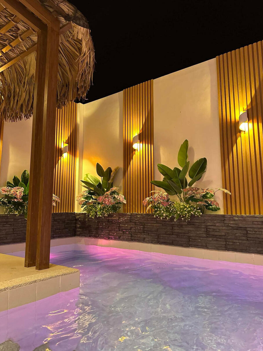 The pool hits different at night. Warm lights. Quiet water. A kind of calm that stays with you.